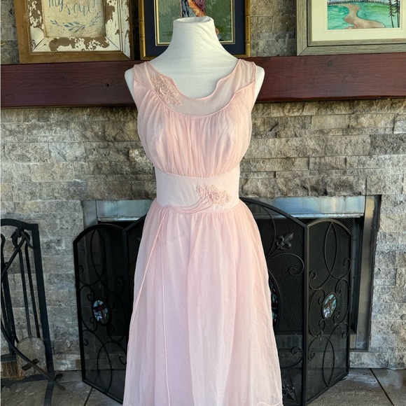 Vintage 1950s Peignor Set Chiffon Lace X Small small - Picture 7 of 15